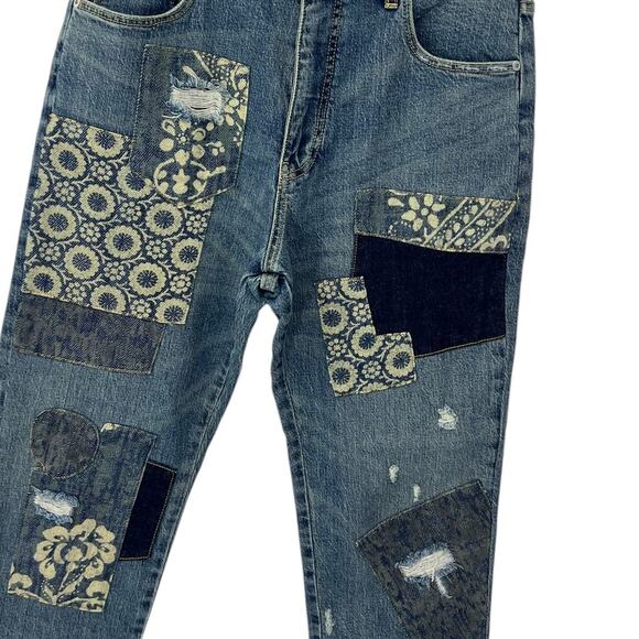 ANTHROPOLOGIE PILCRO The Borrowed Boyfriend Patchwork Jean 28 - Picture 4 of 16